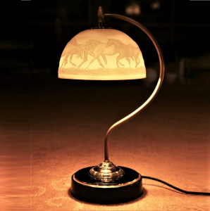Lampa porcelanowa 40 cm Konie