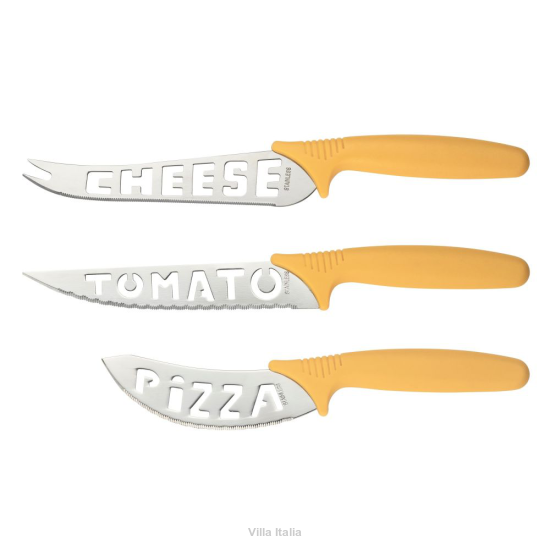 Komplet noży do sera do pomidora do pizzy 3sztuki KOLOR COLTELLI 