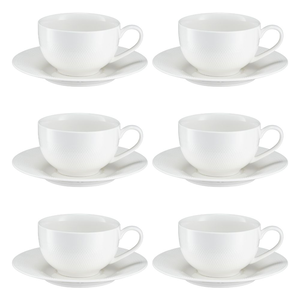 Komplet filiżanek do herbaty porcelanowych 220 ml 6 sztuk DAMALI
