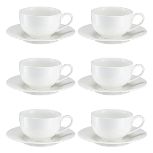 Komplet filiżanek do herbaty porcelanowych 220 ml 6 sztuk DAMALI