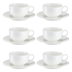 Komplet filiżanek do herbaty porcelanowych 220 ml 6 sztuk DAMALI