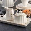 Serwis do kawy herbaty porcelanowy na 12 osób CLARA Gold Ivory 6
