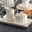 Serwis do kawy herbaty porcelanowy na 12 osób CLARA Gold Ivory 6