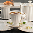 Serwis do kawy herbaty porcelanowy na 12 osób CLARA Gold Ivory 6