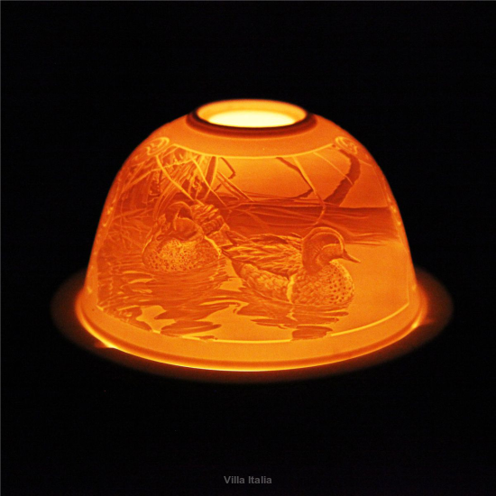 Lampion porcelanowy na tealight wys, 8 cm KACZKI