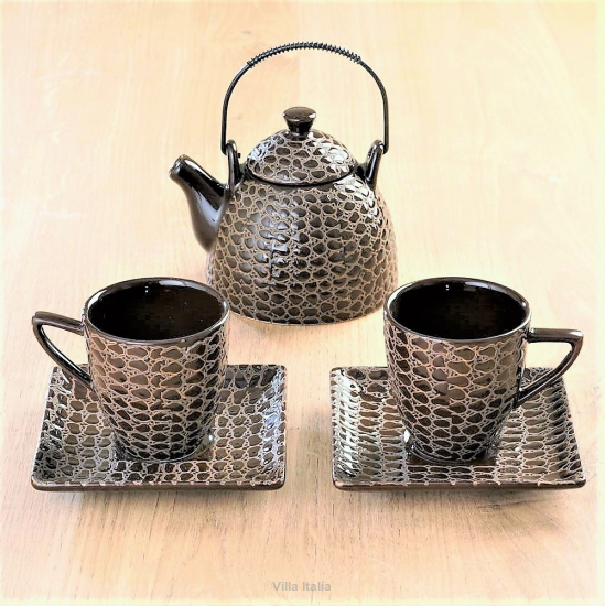 Zestaw do herbaty dla dwojga COCCODRILLO brązowy 