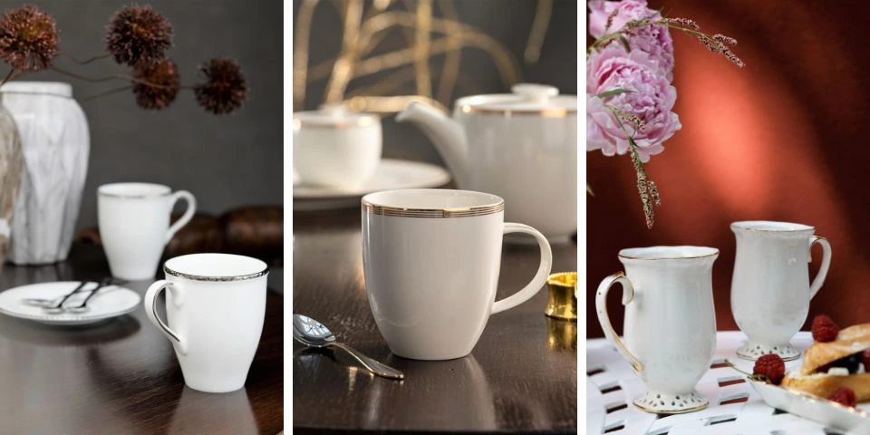 3 rodzaje kubków do kawy i herbaty