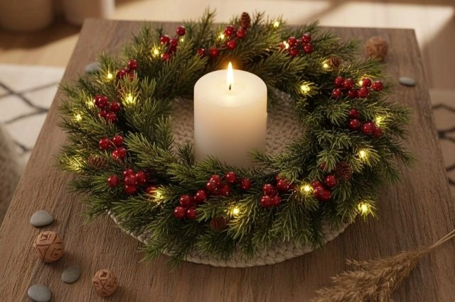 Wianek na stoliku kawowym