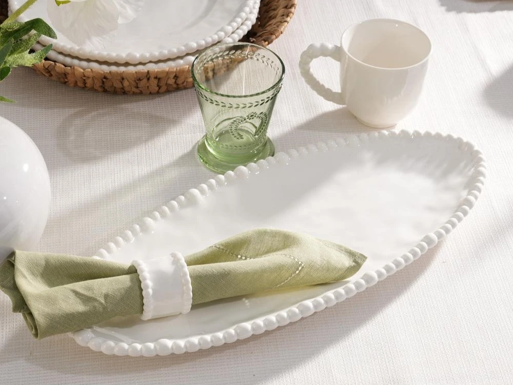 Półmisek owalny MESTIERE WHITE Półmisek porcelanowy nieregularny
