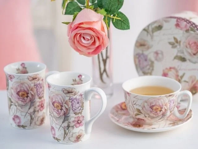 Filiżanka do herbaty w pudełku ozdobnym Peony Villa Italia