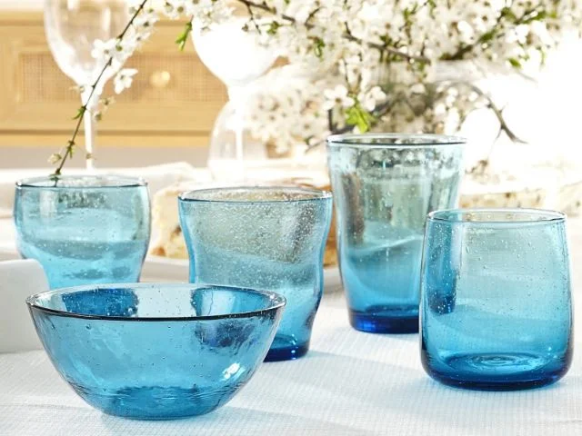 Kolorowe szklanki do napojów Perlato Blue