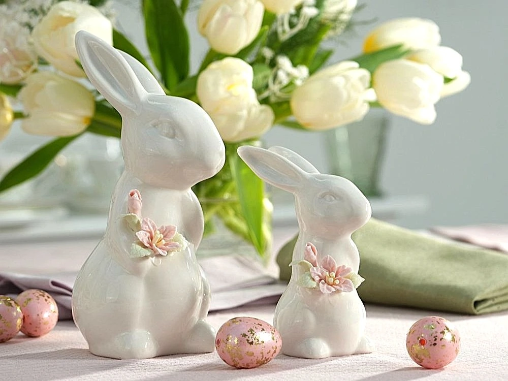 Zajączki wielkanocne porcelanowe