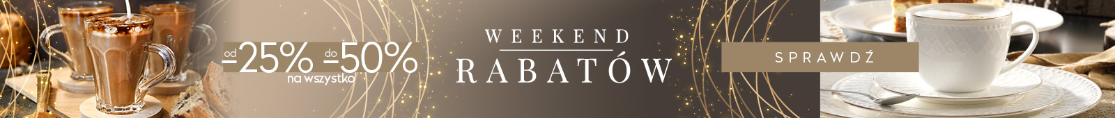 Weekend Rabatów od 25% do 50% na wszystko - baner promocyjny
