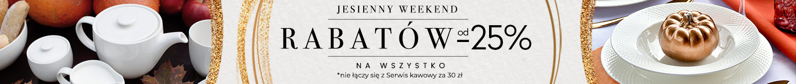 Jesienny weekend rabatów od 25% na wszystko - baner promocyjny